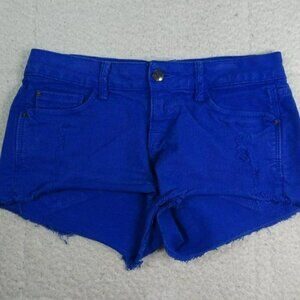 Zara TRF Premium Wash Blue Shorts w/distressed holes Size 02